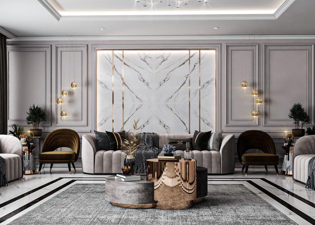 Xu hướng phong cách thiết kế nội thất phòng khách biệt thự nổi bật 2022